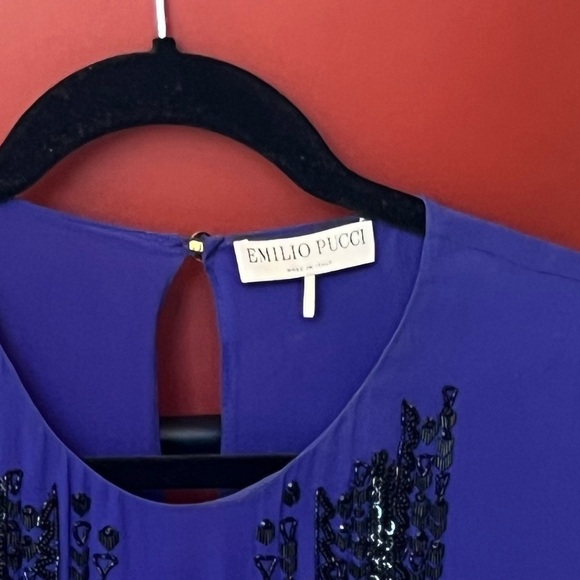 Emilio Pucci 3D Embellished Silk Top - Picture 3 of 13